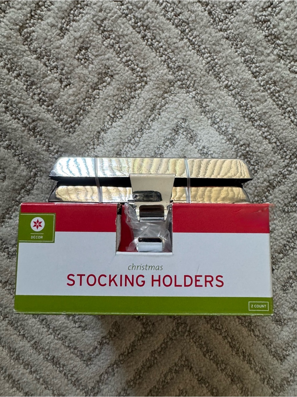 Christmas Stocking Holders - Silver (2 Count)